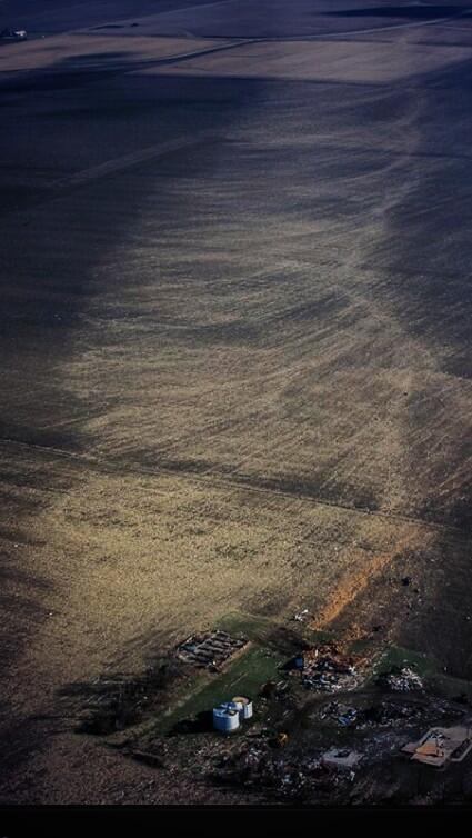 Check out this aerial photo of the Washington County, IL #tornado on Nov 17, 2013. Note the distinct right turn