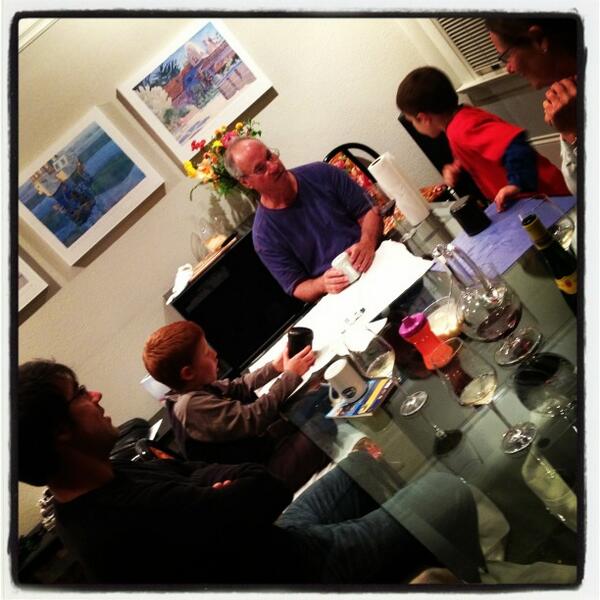 JarvisTomei's tweet photo. Family dinner.  Crab and liars dice.  Good to be home! http://t.co/jnwlszcHMM
