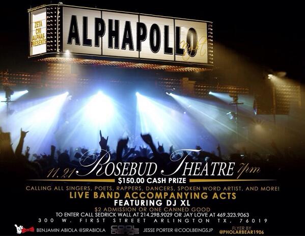 _SirJeremy's tweet image. #AlphApollo this Thursday at the Rosebud at 7pm. Come and see the performances @ZXAlphas have, like Yung Nation!