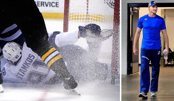Två veckor efter benbrottet mot Boston går Tampas Steven Stamkos utan kryckor och hoppas på en plats i OS. #nhlse