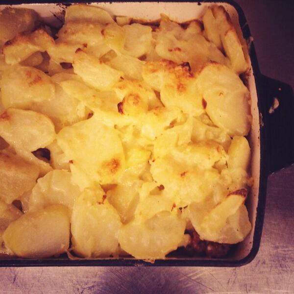 Delicious organic lamb moussaka available today