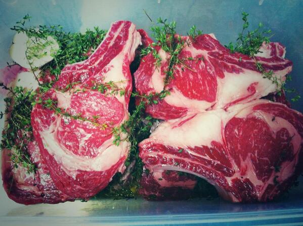 New to the menu. This <a href="/SherWagyu/">Vicki Sher</a> F1 ms6 1.4kg rib eye (to share) is headed straight for the charcoal BBQ.