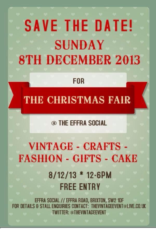 Morning! Bookings are being taken today for #Brixton Xmas #Fair at <a href="/EffraSocial/">Effra Social</a> Sun 8th Dec. Get in touch to book!