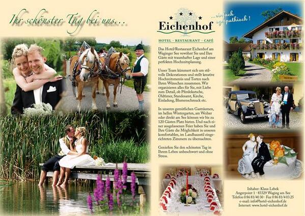 Das neue Hochzeits-Gutscheinbuch für Rosenheim/Chiemgau für 2013 ist erschienen! Gutschein-Wert 80 € Hotel Eichenhof