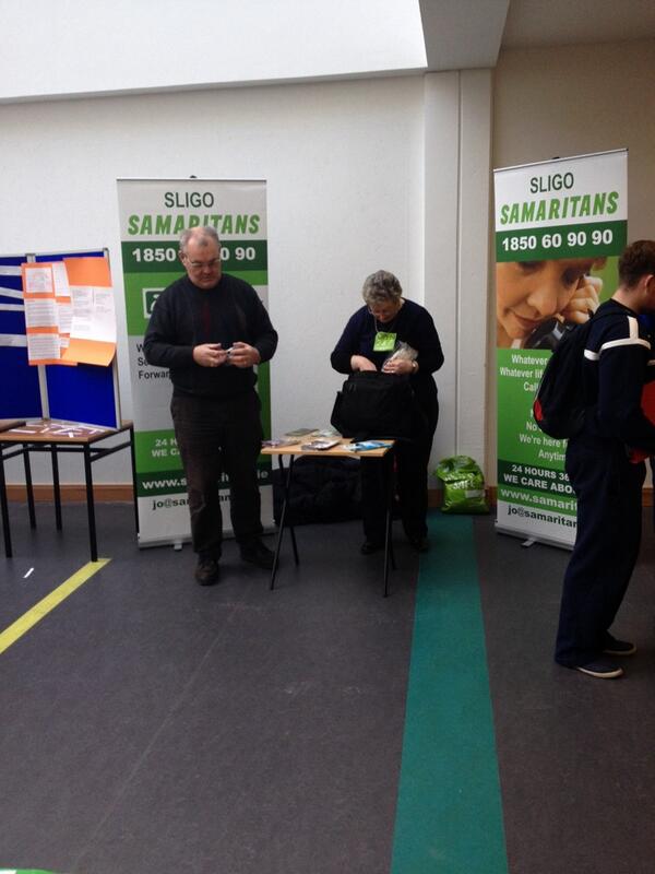 CUAllianceSU's tweet photo. @samaritans setting up here in Sligo along with a host of other organisations #FitInBodyFitInMind http://t.co/HFD6Tupbnr