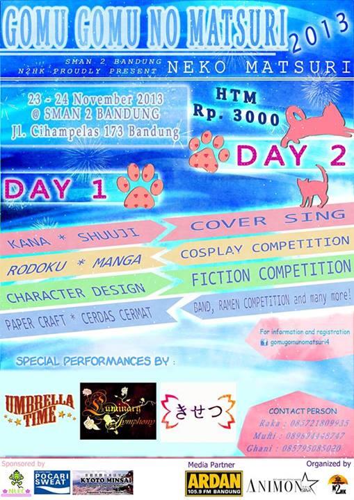 dapinut's tweet photo. (ﾉ◕ヮ◕)ﾉ*:・ﾟ✧ yay gomu gomu IV~ neko matsuri~ nyan nyan kan SMAN 2 http://t.co/tlR0b6ym32