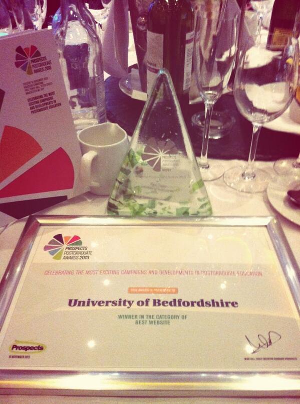 We've just been awarded Best Website at the first ever Prospects @postgradawards ! Very happy with that! #pgawards