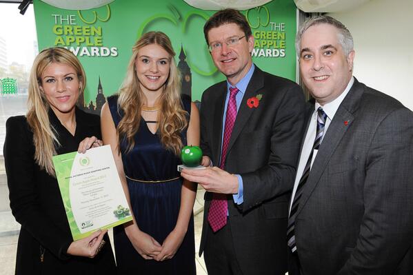 Royal_Shopper's tweet photo. @Royal_Shopper is delighted to win an International Green Apple Award. Thanks to @gregclarkmp for supporting us! http://t.co/0aAdDP7tOX