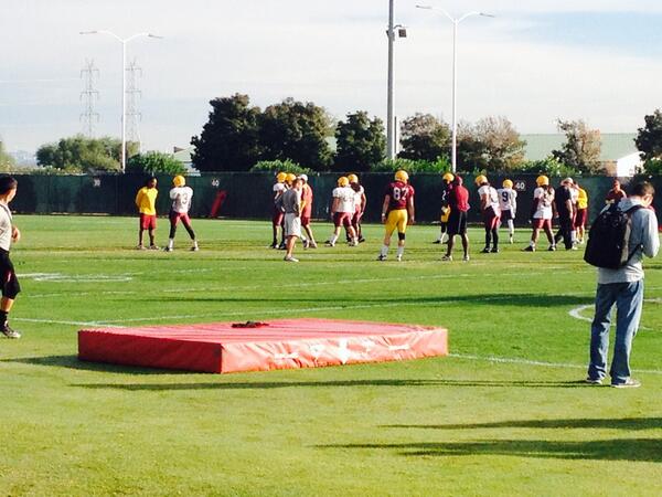 ASUFootball's tweet photo. The first of three practices #ConquerNovember http://t.co/ur6bx77q70