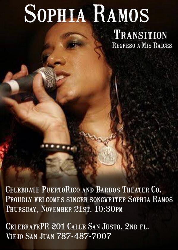 Bardostheater's tweet photo. Sophia Ramos will grace the Celebrate PuertoRico stage 11/21/13 10:30pm! Come thru! http://t.co/dIhhcGNokb