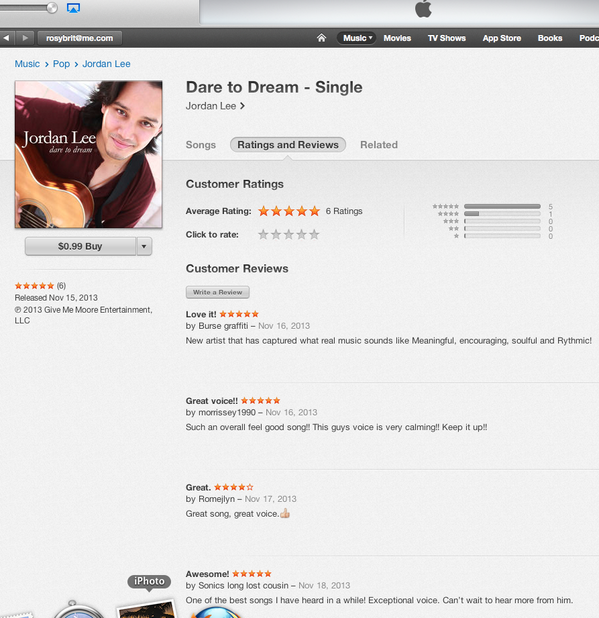 JordanLeeEnt's tweet image. Thx #fans for the kind words! #DareToDream now on #iTunesMusic!