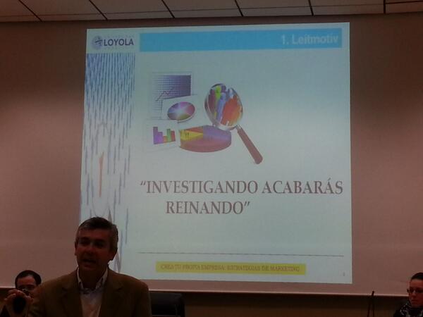 Allshopping13's tweet photo. Jorge Chastang comienza su exposición con una declaración: "Investigando acabarás reinando" #LoyolaEmprende http://t.co/dAtvD1d6CJ