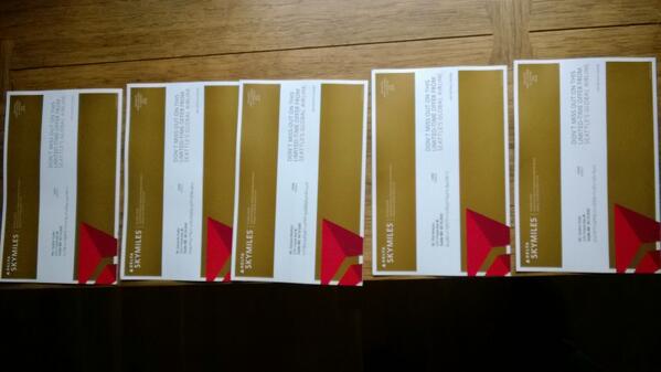 #directmarketing fail. Thanks for the five identical pieces of mail #Delta.