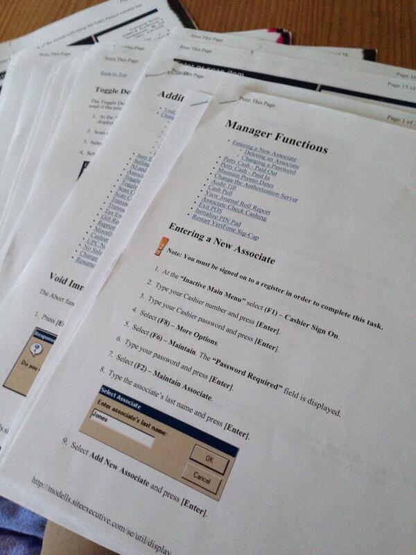 The most work I got all semester is from work and not school. 58 pages of stuff I need to know  #PromotionProblems