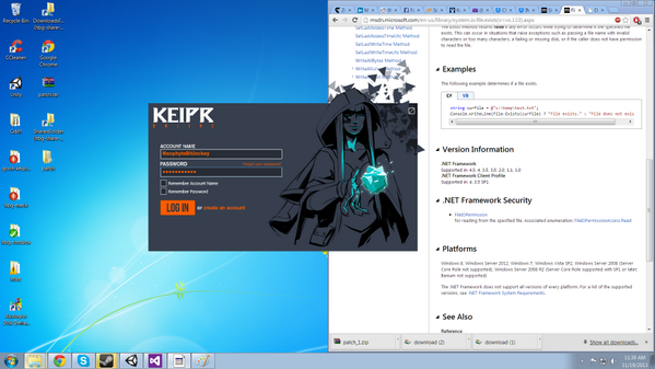 CharlesGao3's tweet photo. Launcher for @KeiprOnline is working, sort of, time to test out patching and downloading! #win #gamedev http://t.co/RbmZ8vCVLS