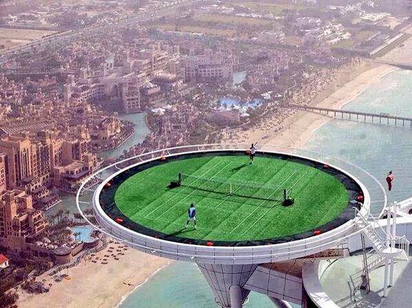 boundmagazine's tweet image. We love this! Worlds highest tennis court in Dubai! Wouldn't like to be a ball boy! #CreativeViewing