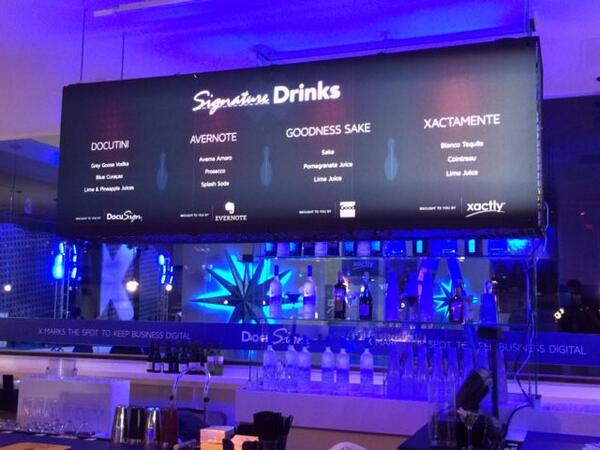 Docusign's tweet photo. What is your drink of choice? The Signature Drinks at the After-After Party #DF13X #DF13 http://t.co/NqDAiYPP63