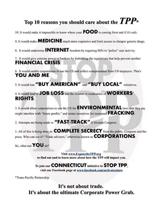 SusanStopsongs's tweet image. 10 Reasons you should care #TPP @TPPMediaMarch #StopTPPFastTrack #StoptheTPP @ExposeTPP @FlushTheTPP