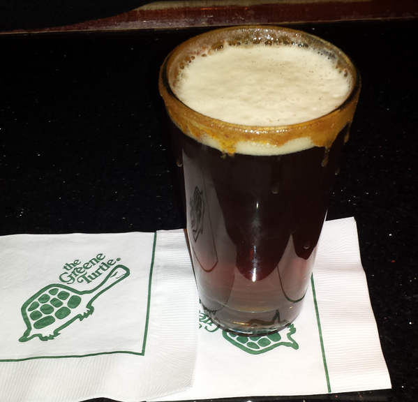 ArlingtonTurtle's tweet photo. Just got the Great Lakes Christmas Ale on tap.  Served with a cinnamon-sugar rim.  Come try it before its gone. http://t.co/4bKGCCZo9Q