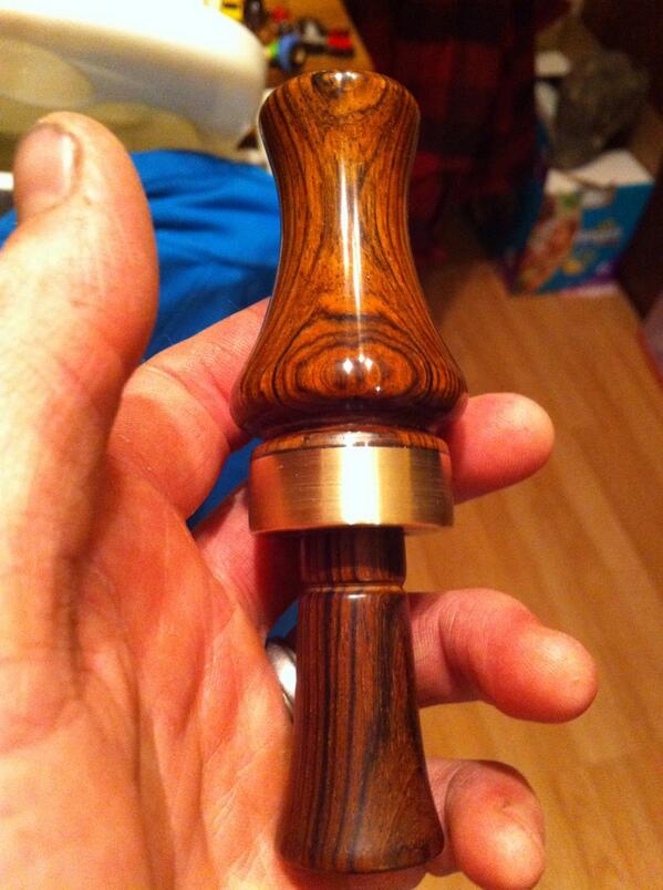 MuisDwayne's tweet image. Cocobolo duck call for a customer in Branford Ontario Canada