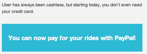 15 bucks on your next uber ride if you use paypal .. now we are talking !