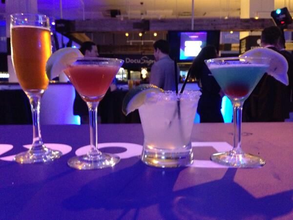 Docusign's tweet photo. Tonight's Signature Drinks at After-After Party! Thnx to our sponsors @evernote @good_technology @xactlycorp #DF13X http://t.co/LQbZQkHN9Q