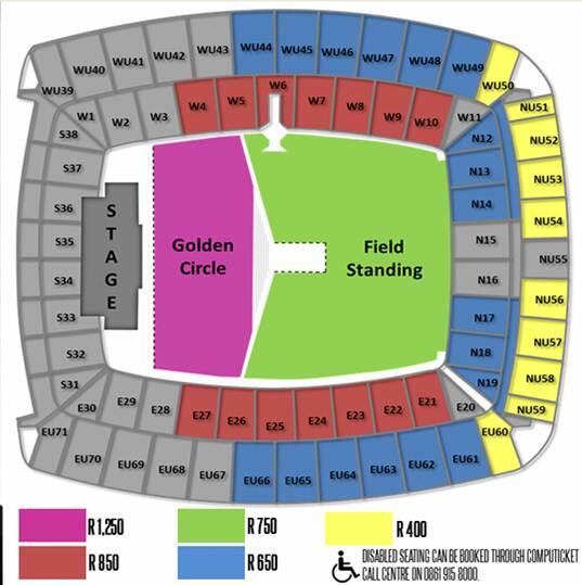 Computicket on Twitter "Johannesburg Seating plan and