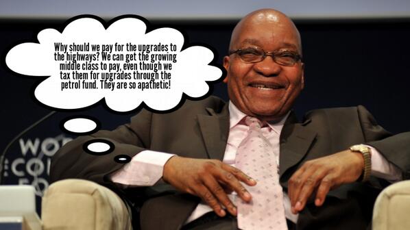 zaleaks's tweet photo. E-Tolls to go live despite HUGE opposition - thanks for the photo! This sums it up nicely! #etolls #fuckyoumentality http://t.co/cjKMuXsfrR