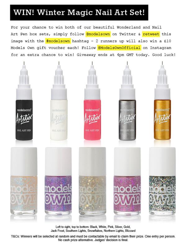 modelsown's tweet photo. GIVEAWAY! WIN Winter Magic Nail Art Set! RETWEET &amp; FOLLOW to enter! x #modelsown http://t.co/Y7SuHQMz3U http://t.co/9QAUV4yrjS