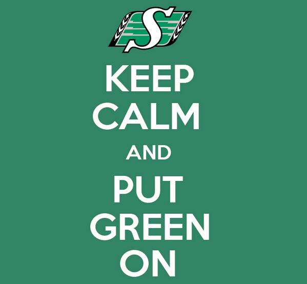 Friday is officially "Green Day" in #Sask. At school, work &amp; everywhere, get your green on for your #Riders &amp; #101GC