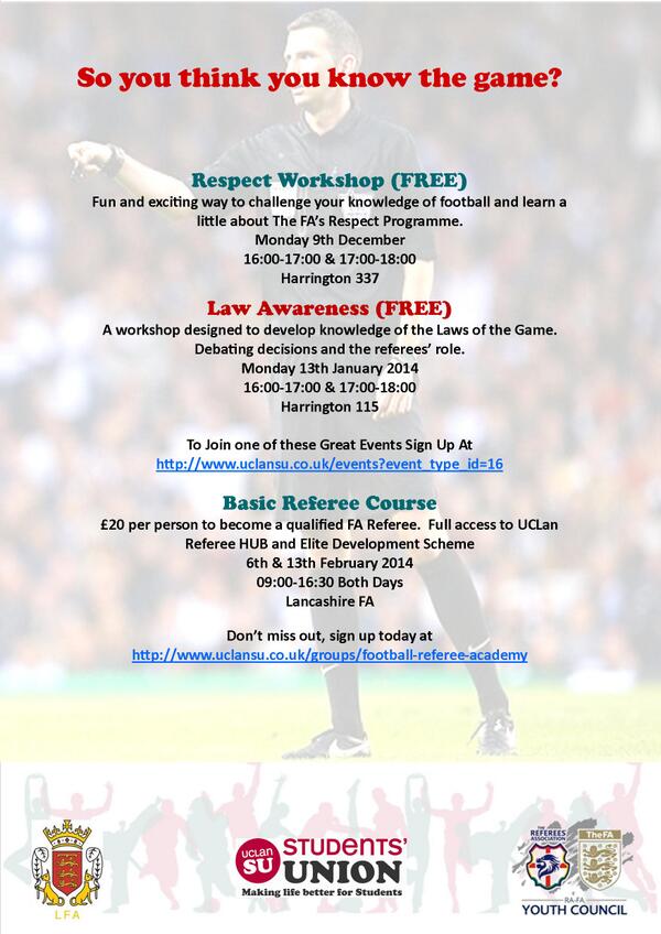 UCLanSUL's tweet photo. Get involved its a great opportunity and the 2 workshops are completly FREE http://t.co/WItdS4FsqN