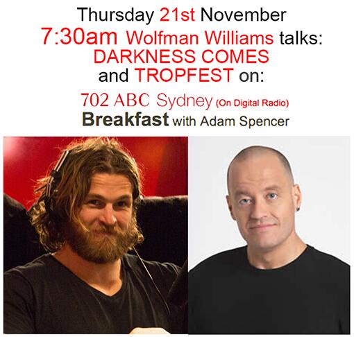 IdeaGarageFilms's tweet photo. Hear #wolfmanwilliams on ABC702 Breakfast with AdamSpencer talking #DarknessComes &amp; #tropfest. http://t.co/Z2xeTslYpJ http://t.co/2WM4Eu8fs2