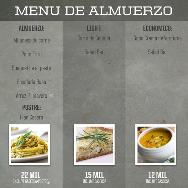 morenafusion's tweet photo. Este es nuestro menú de hoy. ¡Te esperamos! http://t.co/NHQIou4Ch0