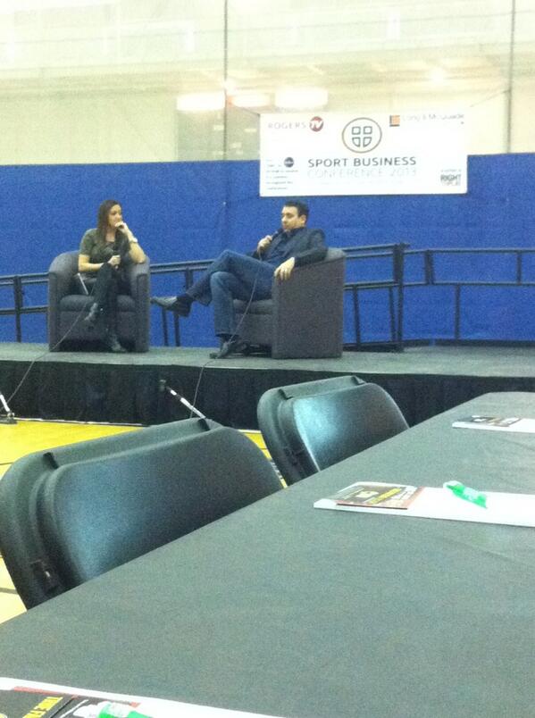 DCSBC2013's tweet photo. @Sid_Seixeiro is currently speaking at the 2013 Durham college sport business conference! #makeaplayforyourfuture http://t.co/u7Z0by0XIV