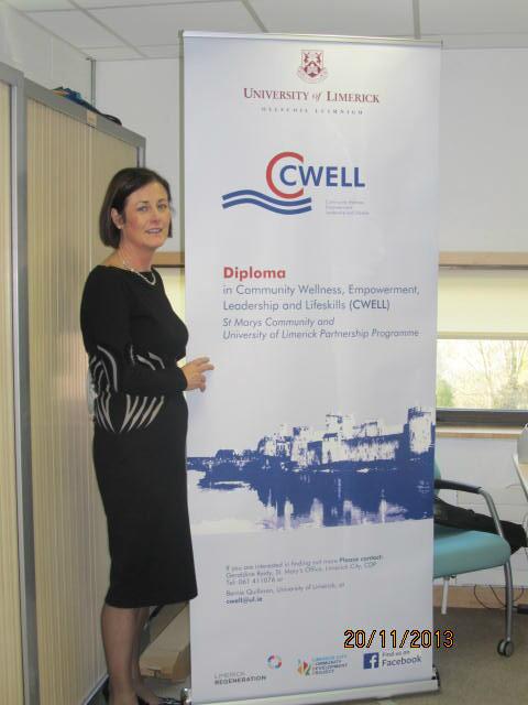 CWELLProgramme's tweet image. Bernie showing off her new CWELL Banner today! #CWELL