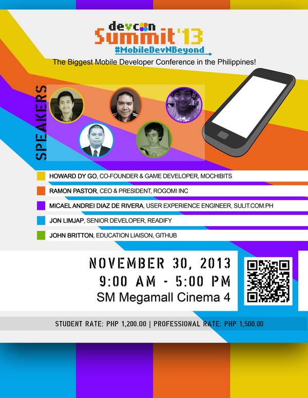 USTJPCS's tweet image. Join this year&apos;s DevCon Summit 2013, the biggest Mobile Developer Conference in the Philippines #JPCSUST #DevCon2013