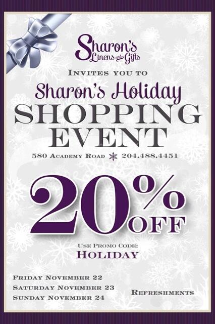 SharonsLinens's tweet photo. Don't forget our Annual Holiday Shopping Event starts on Friday! http://t.co/1O5FGGzwpb