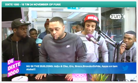 FunX's tweet photo. Alle mannen van @Broederliefde in da house! Ze hebben zo een primeurtje ;-) http://t.co/D4MZhxFO4n #DiXte1000 http://t.co/jejyCzkjkj