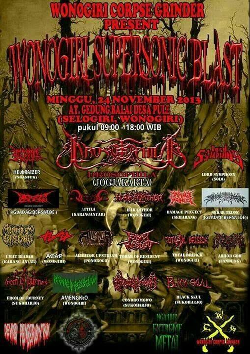 WONOGIRI SUPERSONIC BLAST | 24/11/13 at Selogiri, Wonogiri | <a href="/DROSOPHILA_DOOM/">DROSOPHILA</a> | surakarta666.blogspot.com/2013/10/Wonogi… #SURAKARTA666