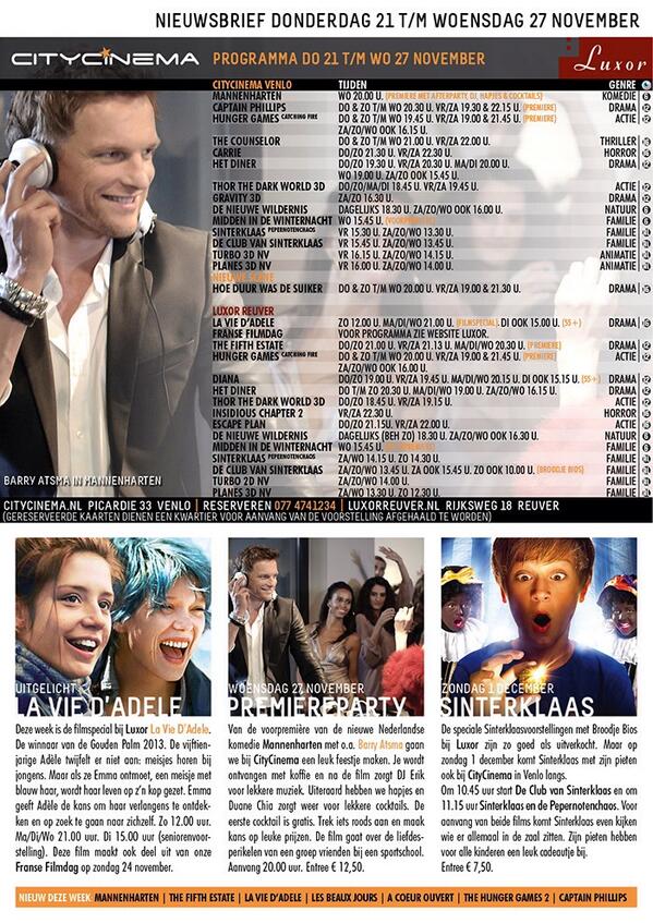 CityCinema | Luxor nieuwsbrief 21-27 nov.