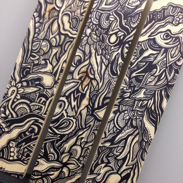 CustomArtLab's tweet image. Sharpie on wood panels