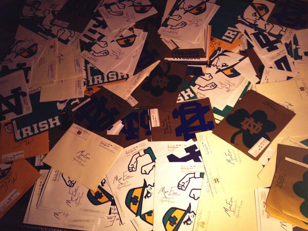 FballIsLife69's tweet image. 262 Letters Yes You Read Correctly 262 Letters From Notre Dame!! They Are Calling It My #PotOfGold #WorldRecord #ND