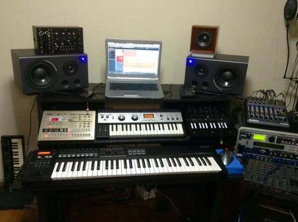 At the studio, recording some new age stuff... ;-)