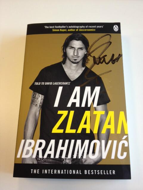 We have a SIGNED copy of #iamzlatan by <a href="/Ibra_official/">Zlatan Ibrahimović</a> from <a href="/PenguinUKBooks/">Penguin Books UK</a> to give away. RT to enter. #zlatansigned