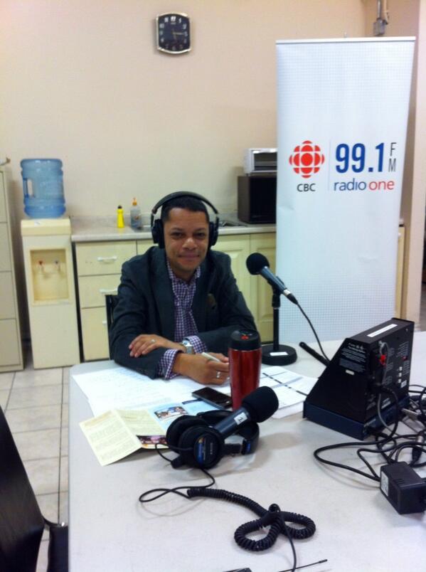 Matt getting ready for our show from the Kababayan Community Centre in Parkdale this AM.