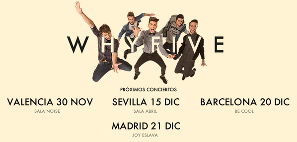 WhyFiveBand's tweet photo. Aquí tenéis los próximos conciertos de @WhyFiveBand (Fechas y lugares) ¡Os esperamos! http://t.co/eyQWPU50BL