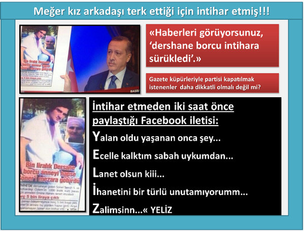 Hsrt0007777's tweet photo. BAŞBAKANIN DERSANE BORCU YÜZÜNDEN İNTİHAR ETTİ DEDİĞİ ÖĞRENCİ BAKIN NİÇİN İNTİHAR ETMİŞ.. #HiçDurmadanYürüyeceksiniz http://t.co/FVJesCpZcc