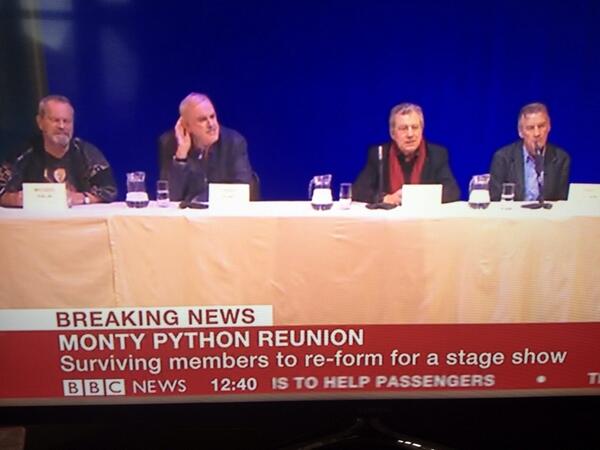 Lambykins60's tweet image. Sky News say 'surviving' members. Bet Graham Chapman is pissed off.#PythonReunion