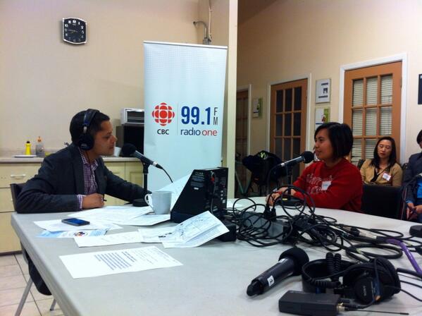 Crowd applauded after hearing how Romelyn Saneo helped saved her family in the Philippines.