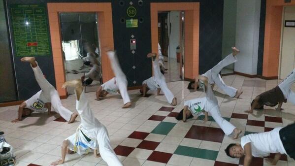 At Semi Basement UNPAR , capoeira brasil exercise ! :D